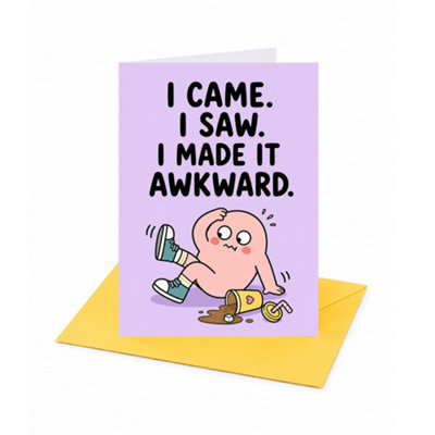 Brightfeel I Came I Saw I Made It Awkward Open Greeting Card - Multi - Image 3