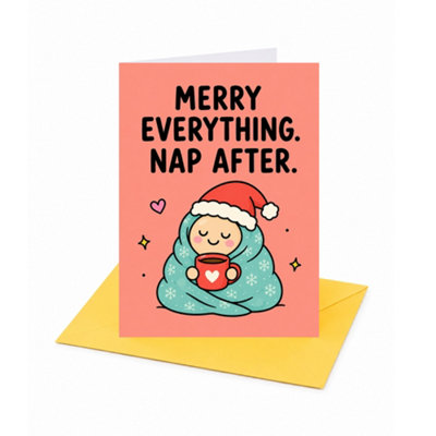 Merry Everything Nap Later Christmas Card - Image 3