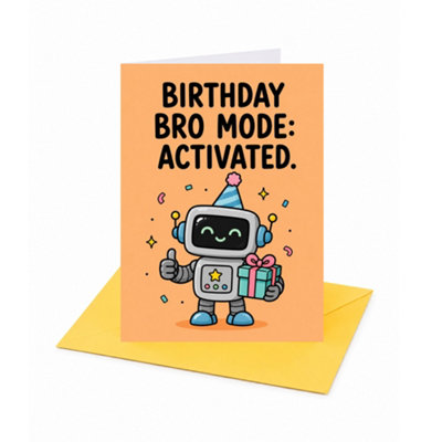 Brightfeel Bro Mode Activated Brother Birthday Card - Multi - Image 3