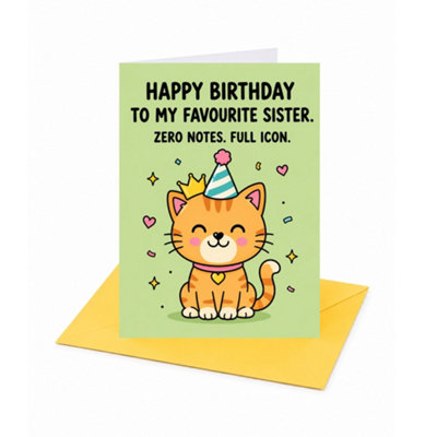 Brightfeel To My Favourite Sister Zero Notes Full Icon Birthday Card - Multi - Image 3