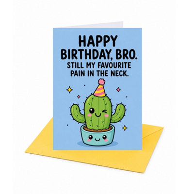 Brightfeel Brother Pain In The Neck Birthday Card - Multi - Image 3