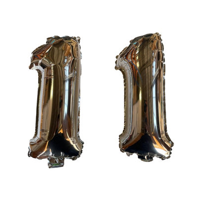 Silver Number 11 Foil Balloons With Ribbon And Straw For Inflating (Bb7516A) from B&Q