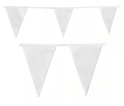White Bunting 10M With 20 Pennants from B&Q