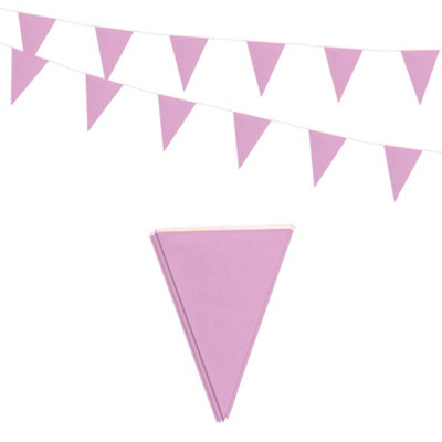  - Pale Pink Bunting 10M With 20 Pennants