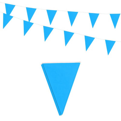 B&Q Blue Pale Bunting With 20 Pennants 10M B&Q