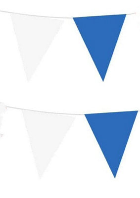  - White Blue Alternate Bunting 10M With 20 Pennants