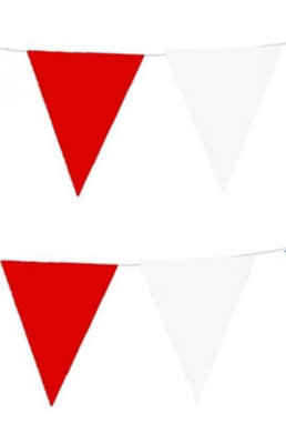 White Red Alternate Bunting 10m with 20 Pennants- Indoor-Outdoor Party England - Image 3