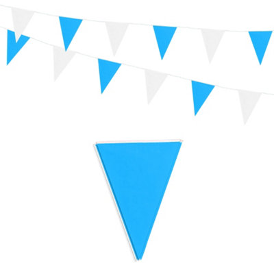 B&Q White/Blue Baby Alternate Bunting With 20 Pennants 10M