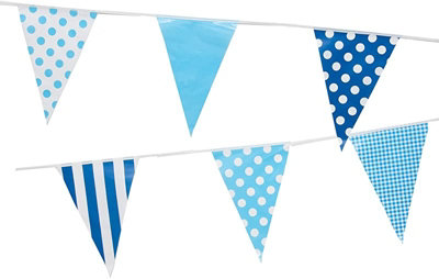 Blue Mix Bunting 10M With 20 Pennants from B&Q