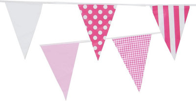 Pink Mix Bunting 10M With 20 Pennants from B&Q
