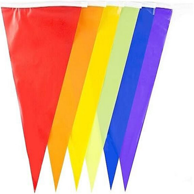 M1002 Rainbow Multi Coloured Bunting 10M With 20 Pennants from B&Q