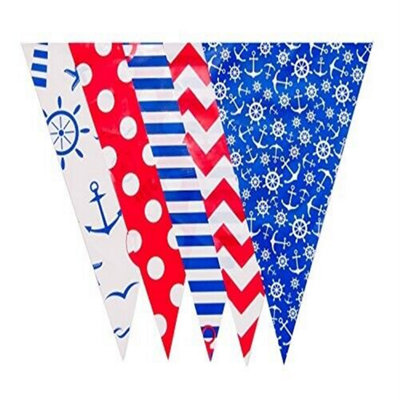 Ja002 Nautical Print Bunting 10M With 20 Pennants from B&Q