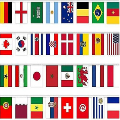 Multi Nation Polyester Bunting 10M With 32 Flags from B&Q
