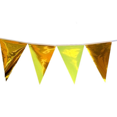  - Metallic Gold Bunting 10M With 20 Pennants