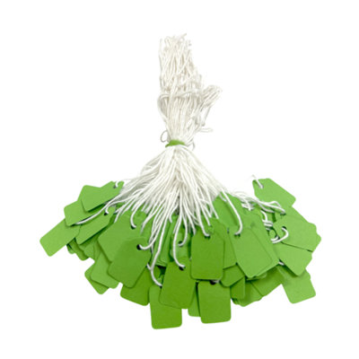 Pack Of 200 Small Green Strung Tags 13 X 20mm from B&Q