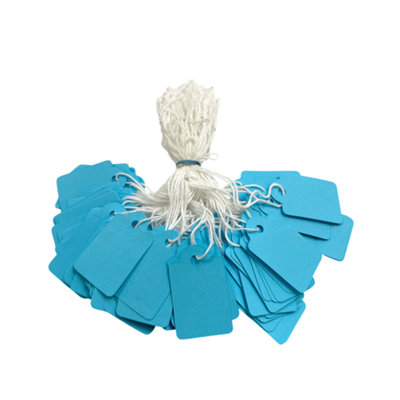  - Pack Of 100 Medium Blue Strung Tags 25 X 39mm