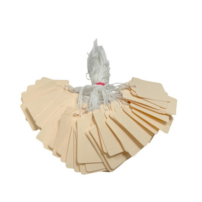 Pack Of 100 Large Ivory Strung Tags 36 X 53mm from B&Q