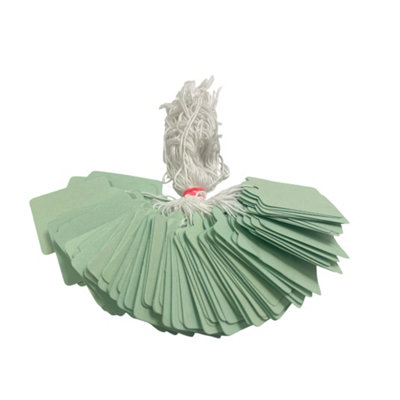 B&Q Light/Green Pack Of 100 Strung Tags 36 X 53Mm Extra Large