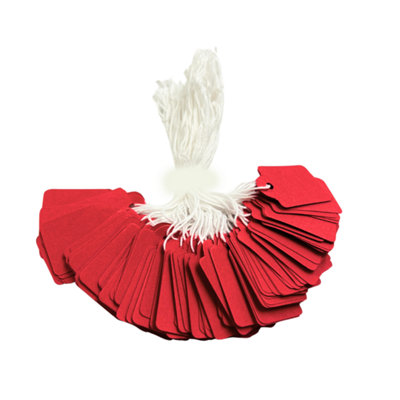 B&Q Red Pack Of 100 Strung Tags 36 X 53Mm Extra Large