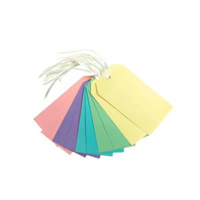 Pack Of 10 Assorted Pastel Coloured Strung Tags 60 X 120mm from B&Q