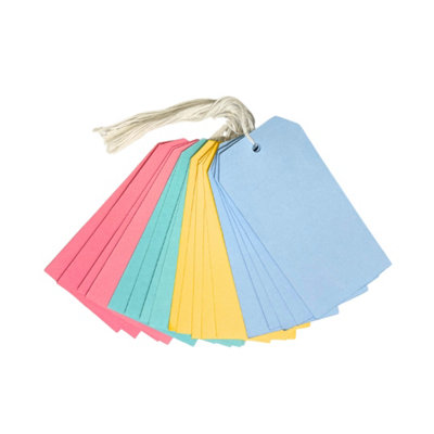 Pack Of 20 Coloured Strung Tags 60 X 120mm from B&Q