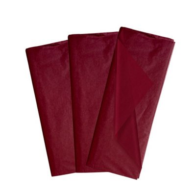 B&Q Pack Of Wine Colour Acid Free 50 X 70Cm Tissue Paper Sheets Size 10