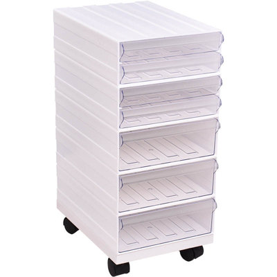  - 5 Plastic Drawers Storage Unit Organiser On Wheels