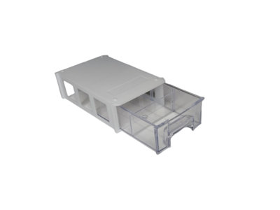  - White Stackable Plastic Storage Drawers L150Xw92Xh44mm With Removable Compartments