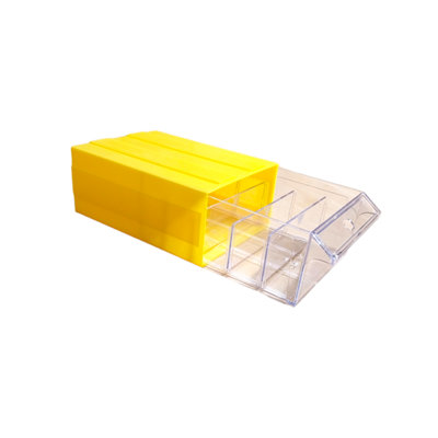  - Yellow Stackable Plastic Storage Drawers L203Xw135Xh79mm With Removable Compartments
