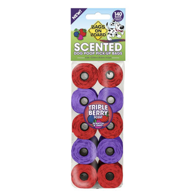 Bags On Board Dog Poop Bags (Pack Of 140) Raspberry/cis Purple (One Size) from B&Q