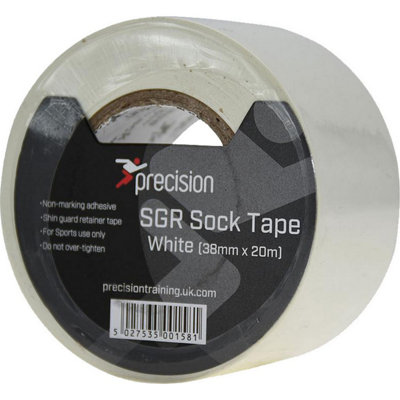 B&Q White Precision Unisex Adult 38Mm Sgr Sock Tape (Pack Of 5) (20M X 38Mm) Size 5