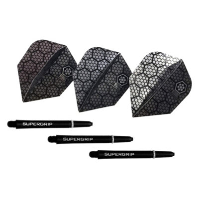  - Harrows Twin Pack Dart Flights Black/silver (One Size)
