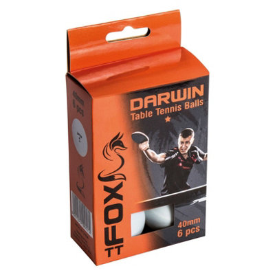 - Fox Tt Darwin 1 Star Table Tennis Balls (Pack Of 6) White (One Size)
