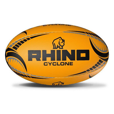 Rhino Cyclone Rugby Ball Fluorescent Orange (3) from B&Q