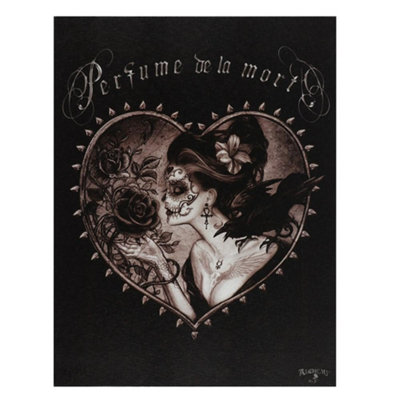 B&Q Alchemy Perfume De La Mort Canvas Plaque Black (One Size)