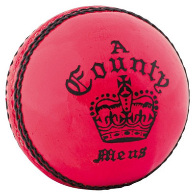  - Readers Mens County Leather Crown Cricket Ball Pink (One Size)