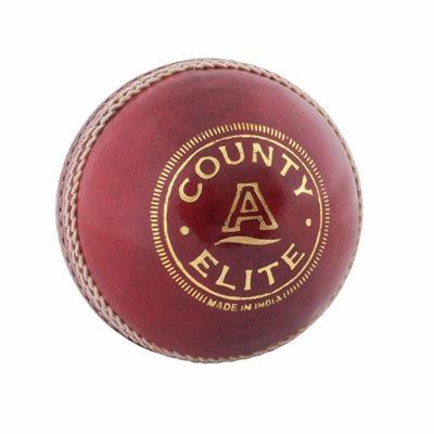 Readers Childrens/Kids County Elite A Leather Cricket Ball - Red - Image 4