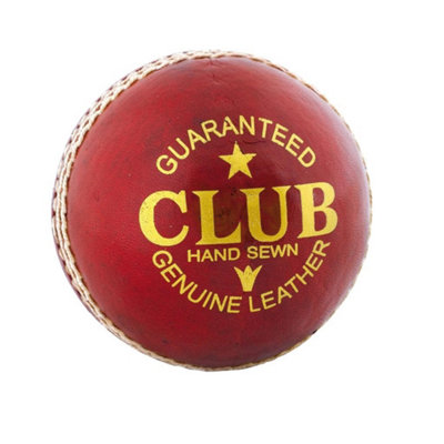  - Readers Mens Club Leather Cricket Ball Red (One Size)