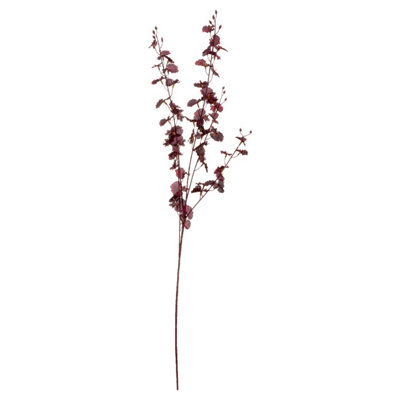 B&Q -  Orchid Spray Artificial Flower Dark Burgundy (One Size)