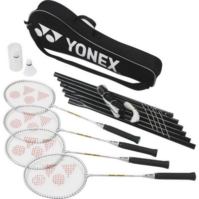 Yonex 4 Player Badminton Set Black/white (One Size) from B&Q