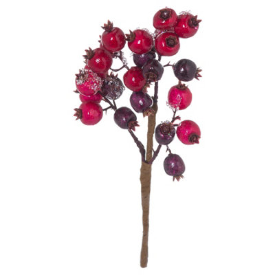 B&Q -  Fat Berry Pick Artificial Plant Red/plum (One Size)