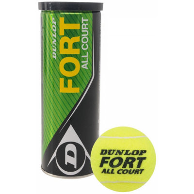 Dunlop Yellow Fort All Court Tennis Balls (Pack Of 3) (One ) Size 3 B&Q