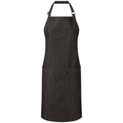  - Premier Organic Cotton Full Apron Black Denim (One Size)