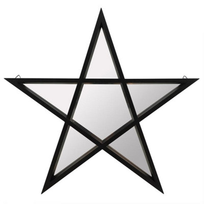 Something Different Pentagram Wall Mirror Black (One Size) from B&Q