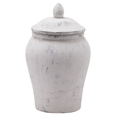 Hill Interiors Bloomville Stone Ginger Jar Stone (29Cm X 24Cm X 24Cm) Light