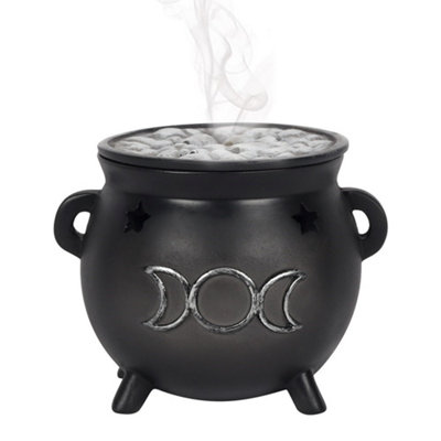 Something Different Triple Moon Cauldron Backflow Incense Burner Black (One Size) from B&Q