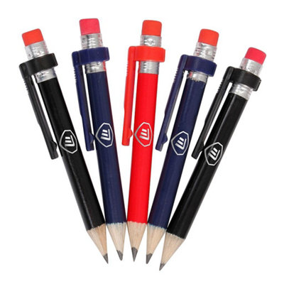  - Masters Wooden Pencil (Pack Of 5) Navy/black/red (One Size)