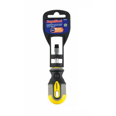  - Supatool Slotted Stubby Screwdriver Grey/black/yellow (One Size)