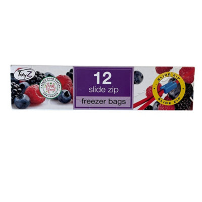 Tidy Z Large Resealable Freezer Bag (Pack Of 12) Transparent (23Cm X 25Cm) from B&Q