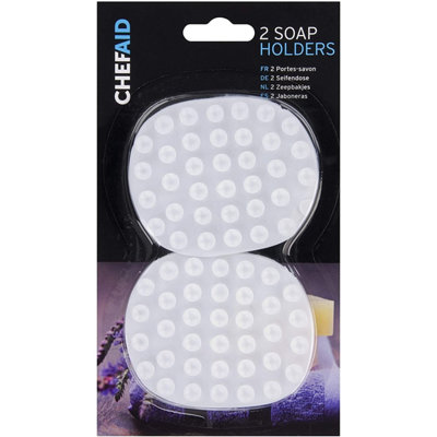 Chef Aid Soap Dish (Pack Of 2) White (One Size) from B&Q